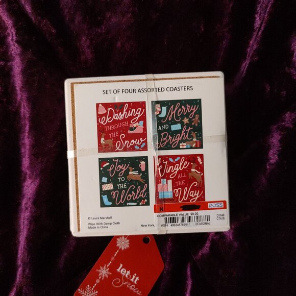Holiday coaster's, set of four - Picture 2 of 2